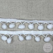 Pompon szalag: fehér