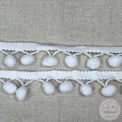 Pompon szalag: fehér