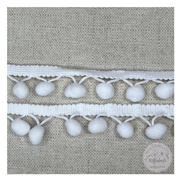 Pompon szalag: fehér