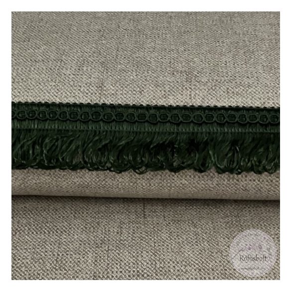 Fenyő zöld, alul hurkolt rojt, díszes felső csík (r9)