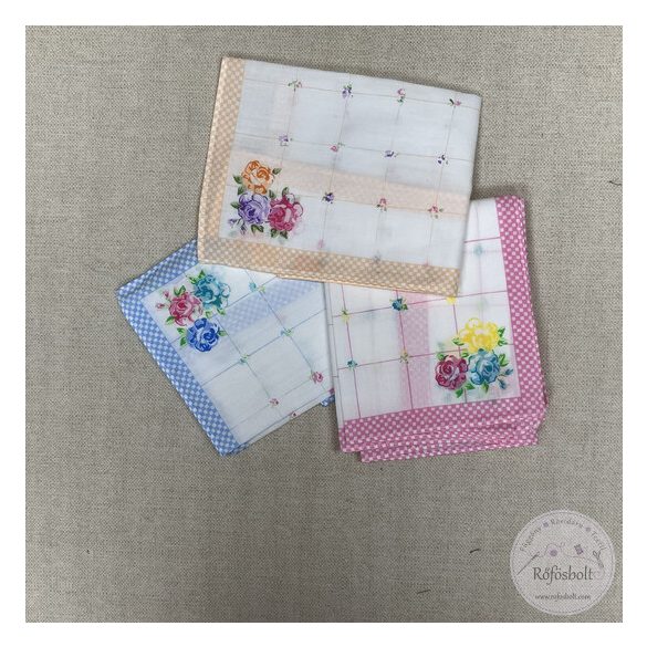 Rózsa mintás női zsebkendő