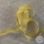 Sárga organza széllel apró, fehér pöttyök szaténon