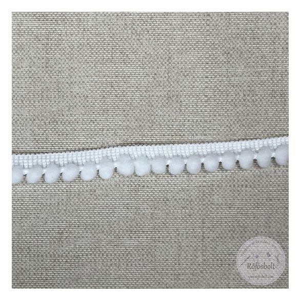 Pompon szalag: fehér, sűrű