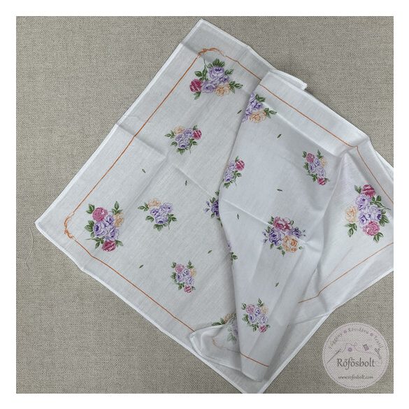 Rózsacsokor narancs, kék, rózsaszín széllel 