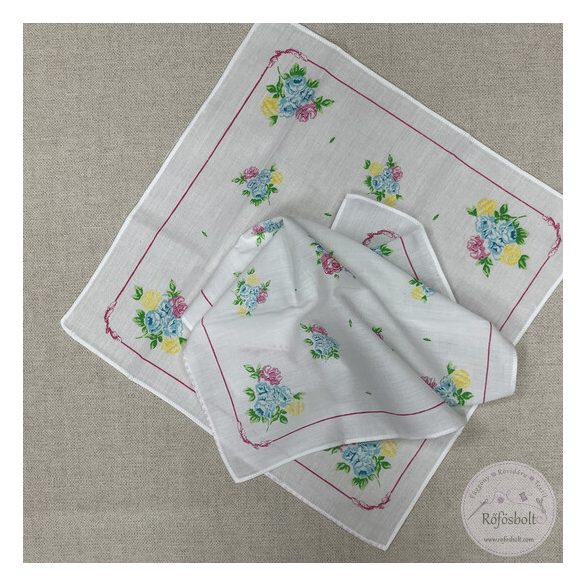 Rózsacsokor narancs, kék, rózsaszín széllel 