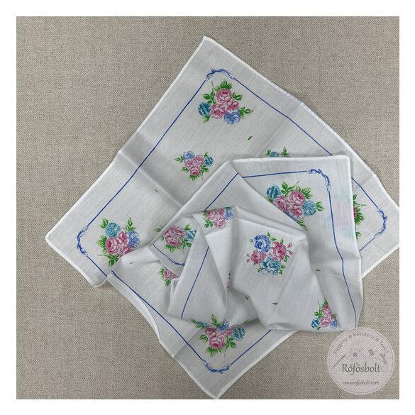 Rózsacsokor narancs, kék, rózsaszín széllel 