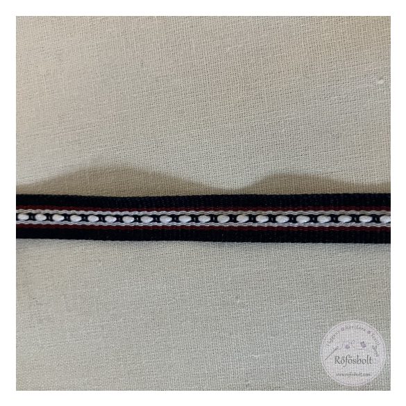 Sötétkék szegély, piros-fehér-piros, 1cm