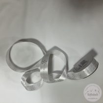 Fehér alapon ezüst hópehely, 20 mm széles