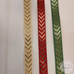 Ék alakú mintás szalag, 15 mm széles (arany)
