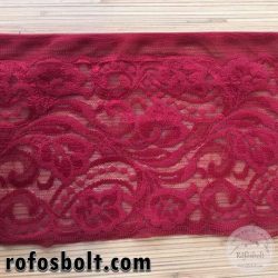 Bordó 13,5 cm széles elasztikus csipke (SZCS2)