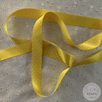 Apró fehér pöttyös sárga alapú szatén