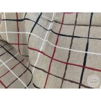   65x65 Cappuccino alapon piros-barna-fekete vonalas asztalközép