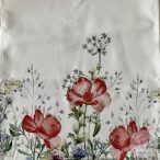   40x150 cm asztali futó, középen fehér, a két szélén /26-26 cm/ nyári rét virágaival (TE11)