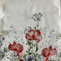   40x150 cm asztali futó, középen fehér, a két szélén /26-26 cm/ nyári rét virágaival (TE11)
