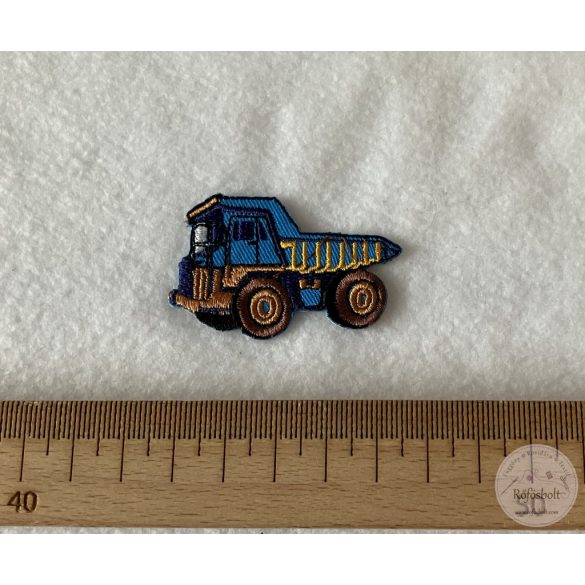Kék platós teherautó, 5,5 x 4 cm