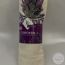 Eckü színű alapon levendula hímzés, konharuha