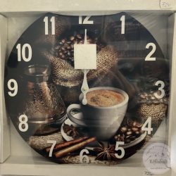 Kávés falióra, 35x35 cm